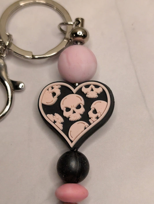 Pink Skull Heart